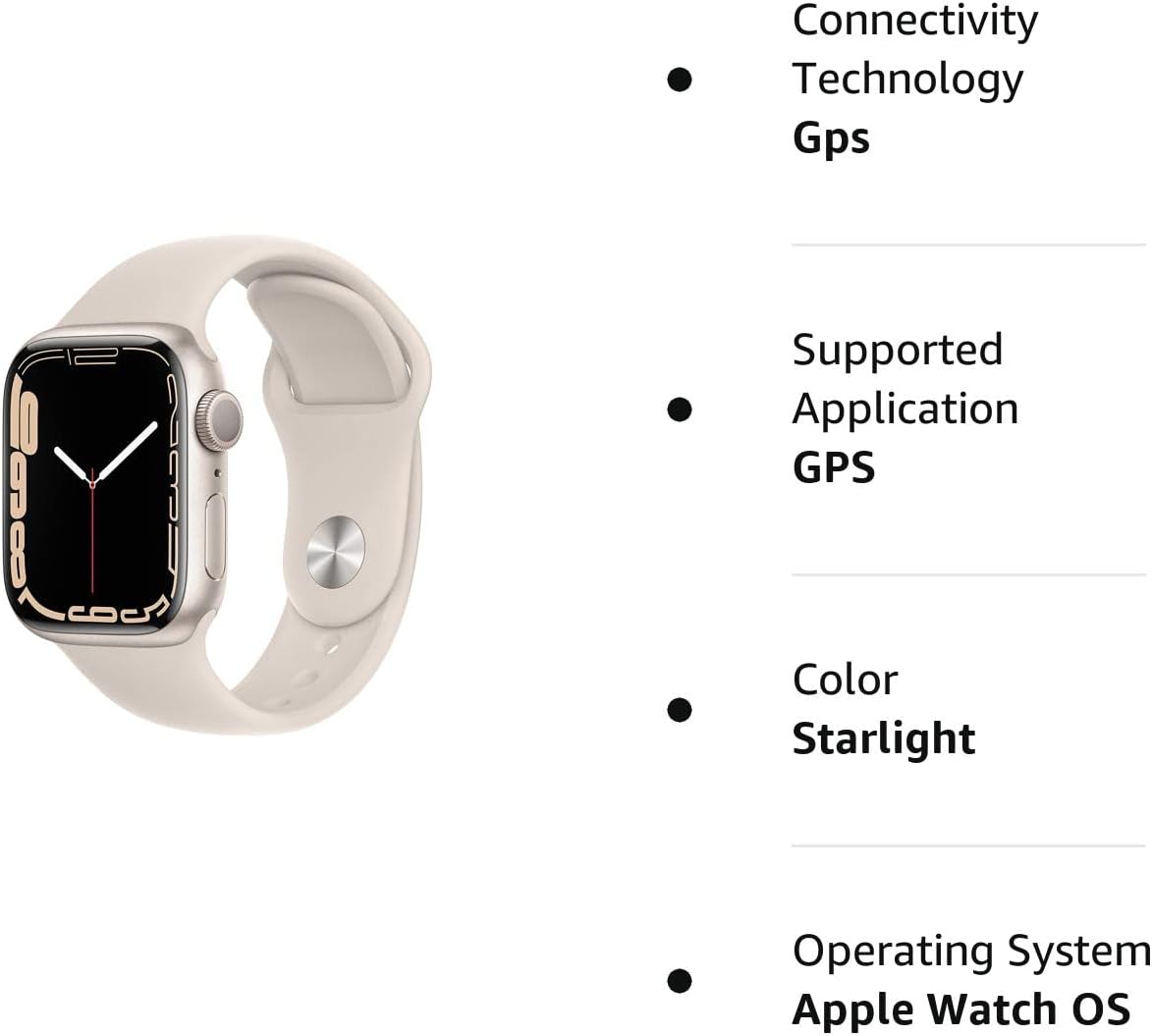 Apple Watch Series 7: 41mm, Starlight Aluminum, GPS, Renewed
