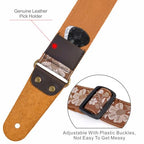 Nefelibata Embroidered Full-Grain Leather-End Guitar Strap
