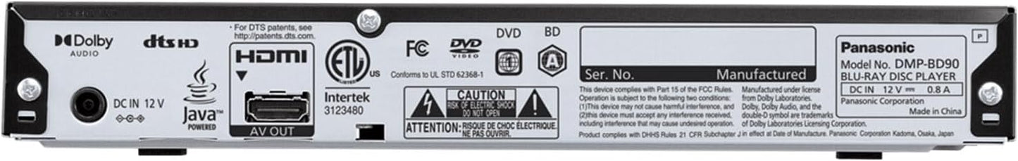 Panasonic DMP-BD90P-K Blu-ray DVD Player Full HD Dolby Digital