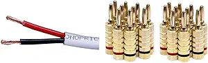 Monoprice 102821 14AWG Speaker Wire Banana Plug 10-Pair Set