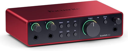 Focusrite 2i2 4th Gen Scarlett USB Audio Interface Bundle