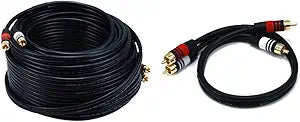 Monoprice Premium RCA Cable - 75ft & 1.5ft - Black