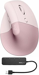 Logitech Lift Vertical Ergonomic Wireless Mouse Rose