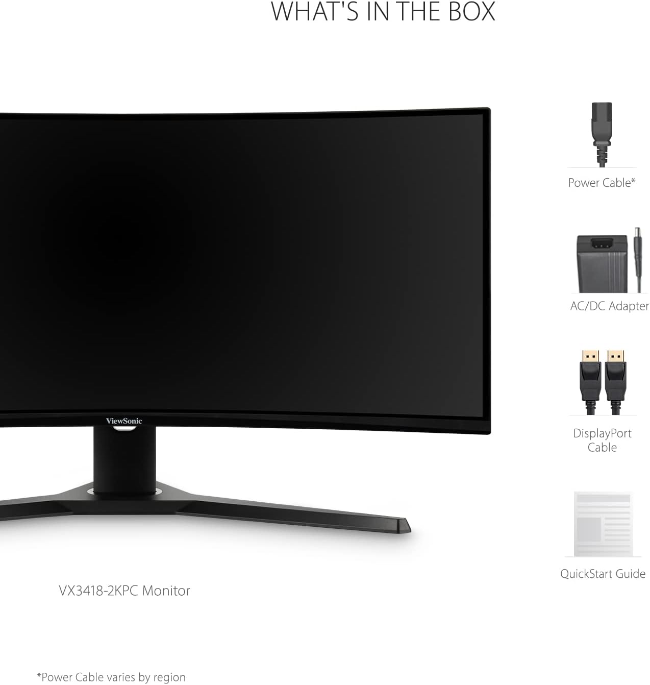 ViewSonic VX3418-2KPC 34-Inch Curved Gaming Monitor 180Hz