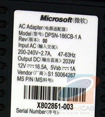 Microsoft DPSN-186EBA Xbox 360 203W Power Supply