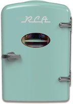 RCA RMIS129-MINT Mini Retro 6-Can Beverage Fridge - Mint