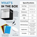 SHOTTIXA 16-Inch LED Photography Light Box Studio Kit