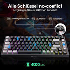 KOORUI Tri-Mode Hot-Swappable Mechanical Gaming Keyboard