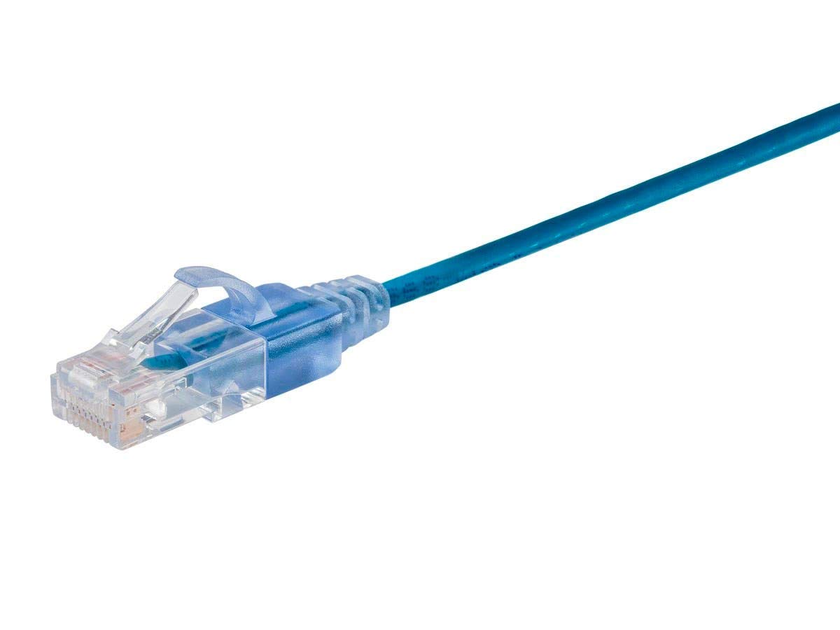 Monoprice 129454 Cat6A Patch Cable - 6in, Blue, 10-Pack, SlimRun