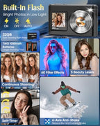 DUOCH 8K Vlogging Camera with Dual Screens and WiFi