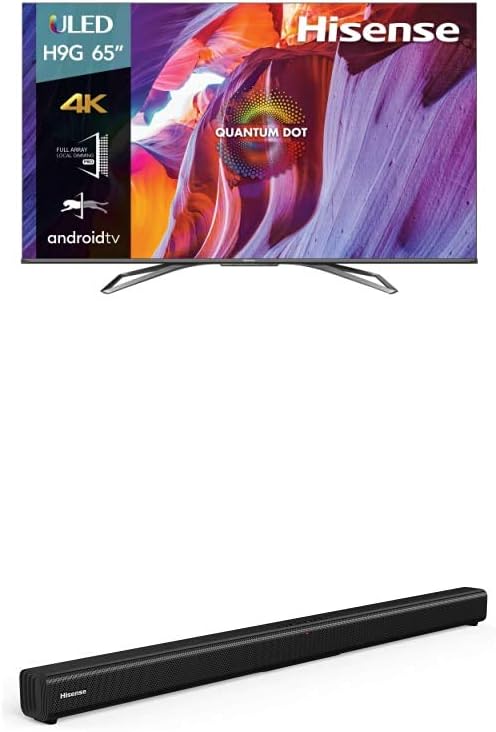Hisense 65H9G 65-Inch 4K ULED Smart TV Sound Bar Bundle