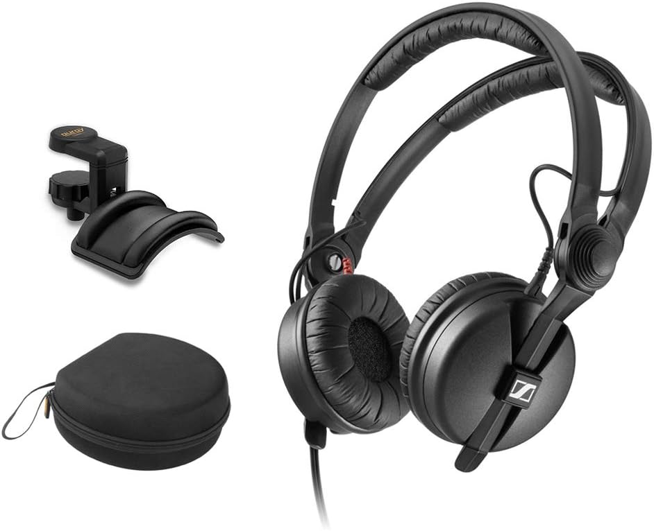 Sennheiser HD 25 Monitor - Headphones Bundle - Case & Holder