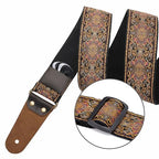 Nefelibata Embroidered Full-Grain Leather-End Guitar Strap