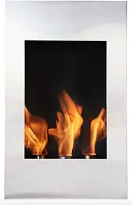 Misc Flame Ss Wall Mounted Ethanol Fireplace Silver