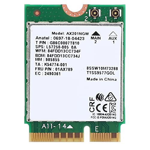 TOPINCN AX201NGW Wi-Fi 6 M.2 CNVio2 Network Card with Bluetooth 5.0 — main product image