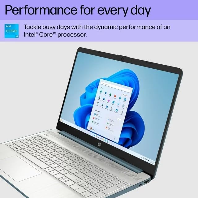 HP 15-ef2030tg - Slim Ocean Blue Laptop, i3, 8GB RAM, 256GB SSD (Renewed)