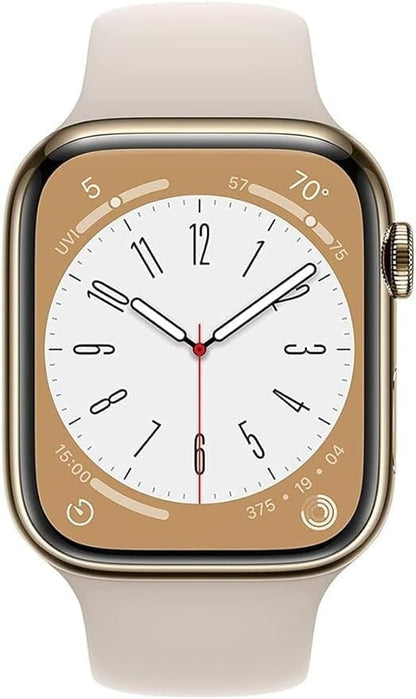 Apple MNV93LL/A Watch Series 8 Gold Cellular Renewed