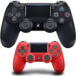 Sony DualShock 4 Wireless Controller PS4 Black & Red Bundle