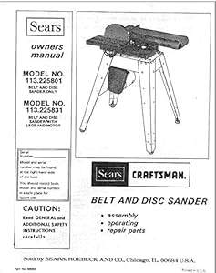 Misc Craftsman 113.225801 Sander Instruction Manual Reprint