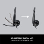 Logitech H390 USB Headset Wired Noise Cancelling Mic