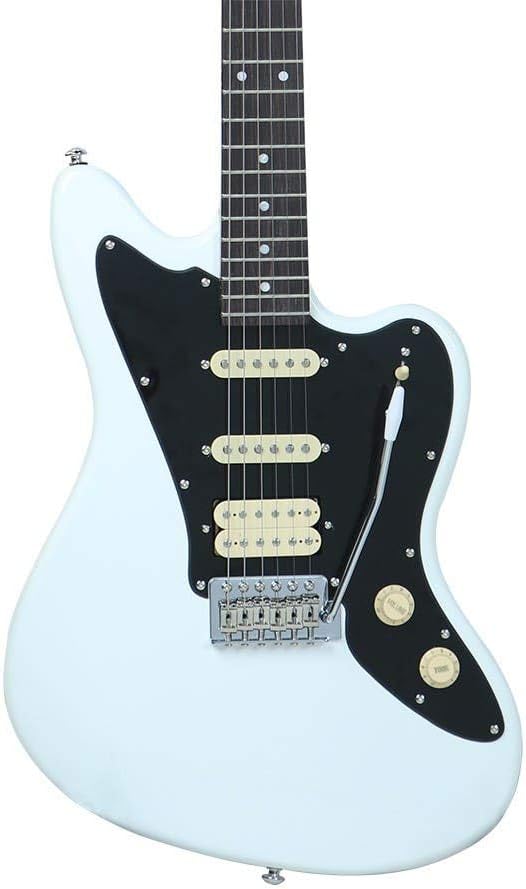 Monoprice 625883 Indo Series Electric Guitar, Basswood, White