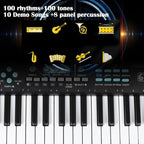 MIZAYI 61-Key Beginner Digital Piano with Microphone
