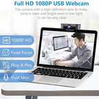 CENGNIAN 1080p HD USB Webcam with Noise-Reducing Microphone