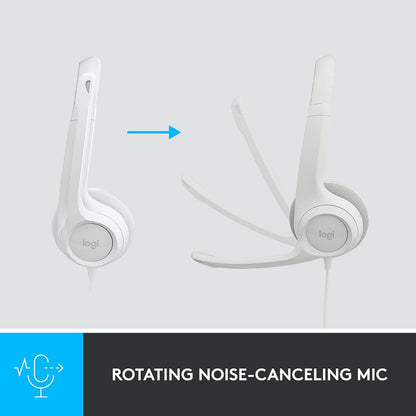 Logitech H390 USB Computer Headset 2-Pack White