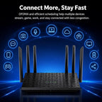 Souakux 6-Antenna WiFi Router with Multi-Mode PoE Support