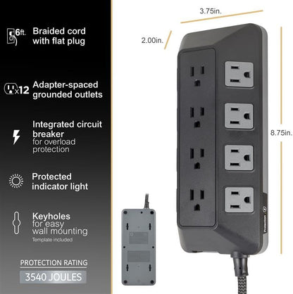 GE 74542-RF1 UltraPro 12-Outlet Surge Protector