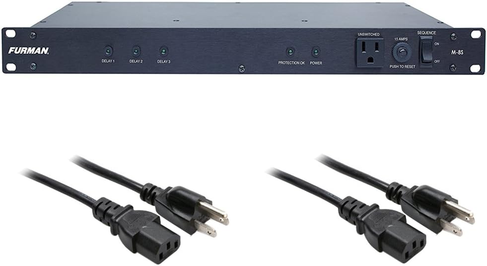 Furman M-8S Power Sequencer with Hosa Cables