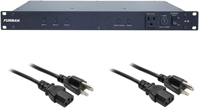 Furman M-8S Power Sequencer with Hosa Cables — main product image