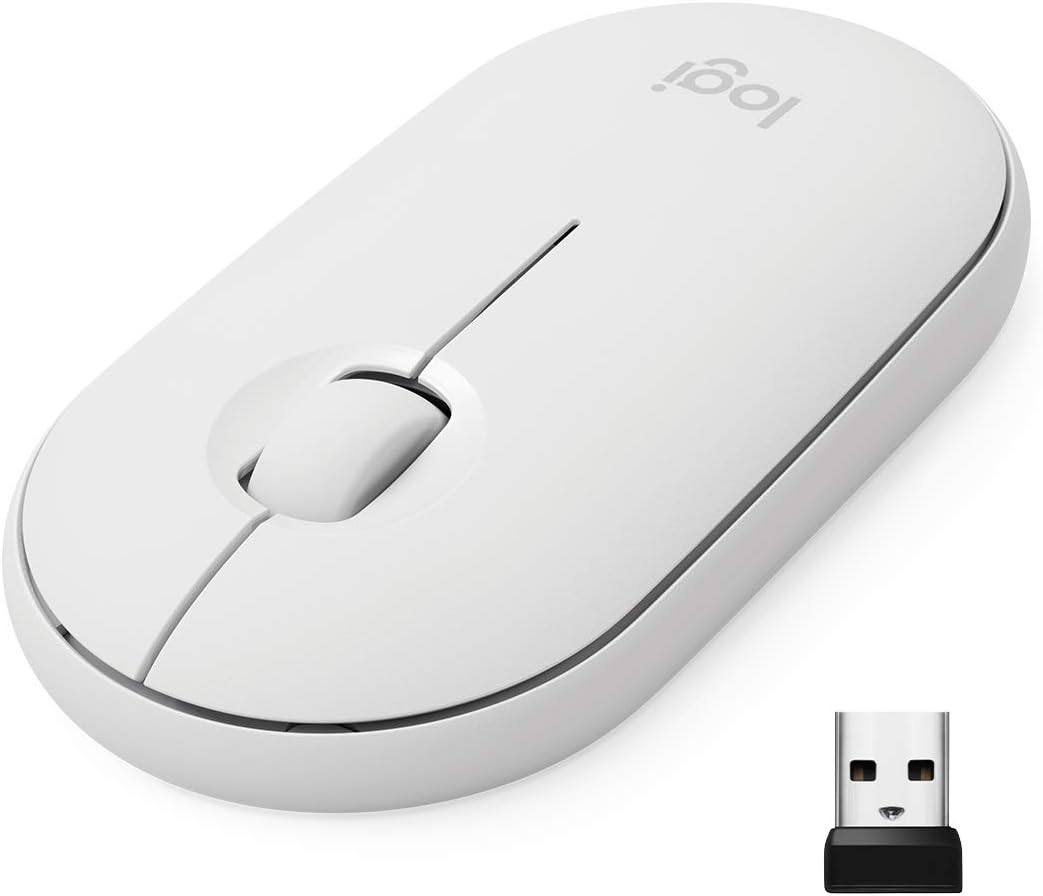 Logitech 910-005770 Pebble Wireless Mouse Silent Slim Off-White