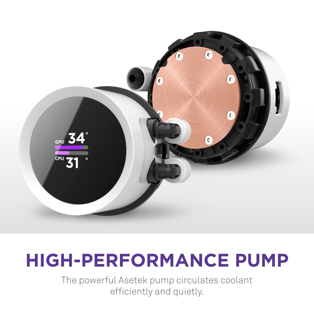NZXT RL-KR240-W1 Kraken 240 RGB Liquid CPU Cooler White