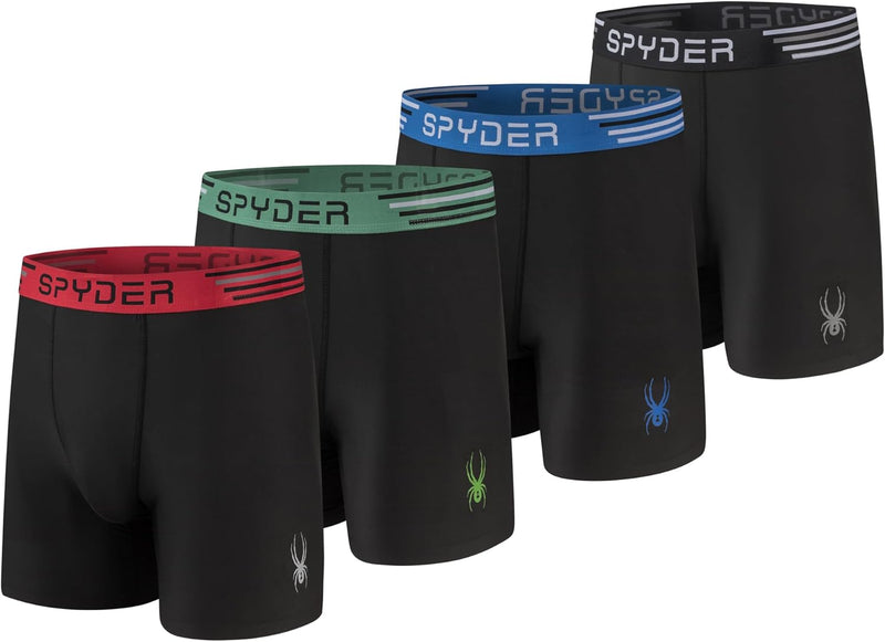Spyder Boxer Briefs Mens 4-Pack Performance Underwear — main product image