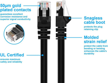 Monoprice 102288 Cat6 Ethernet Cable 1ft Black RJ45