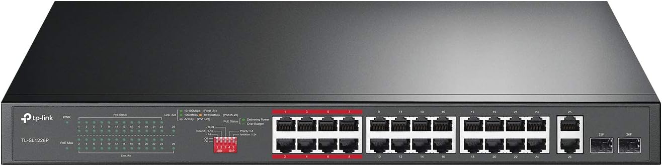 TP-Link TL-SL1226P 24-Port PoE+ Gigabit Ethernet Switch