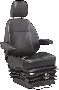 K&M 7912 Vinyl Heavy-Duty Suspension Seat - Black — main product image