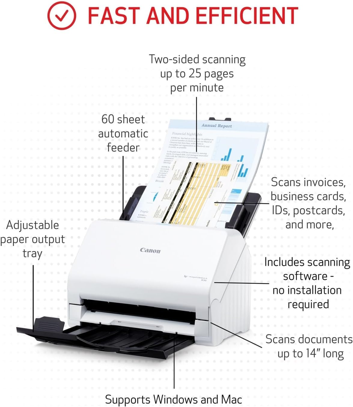 Canon imageFORMULA R30 Office Document Scanner