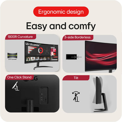 LG 34WR50QC-B.ATR 34-Inch UltraWide Curved Gaming Monitor