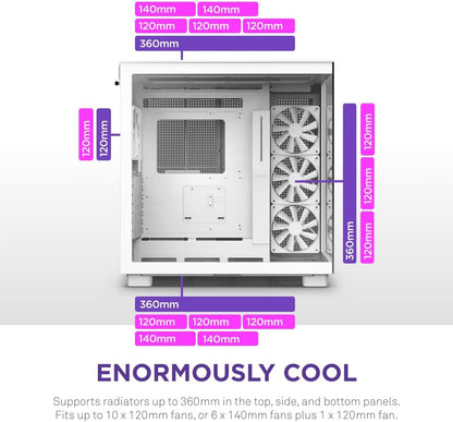 NZXT CM-H91FW-01 H9 Flow White ATX Gaming Case