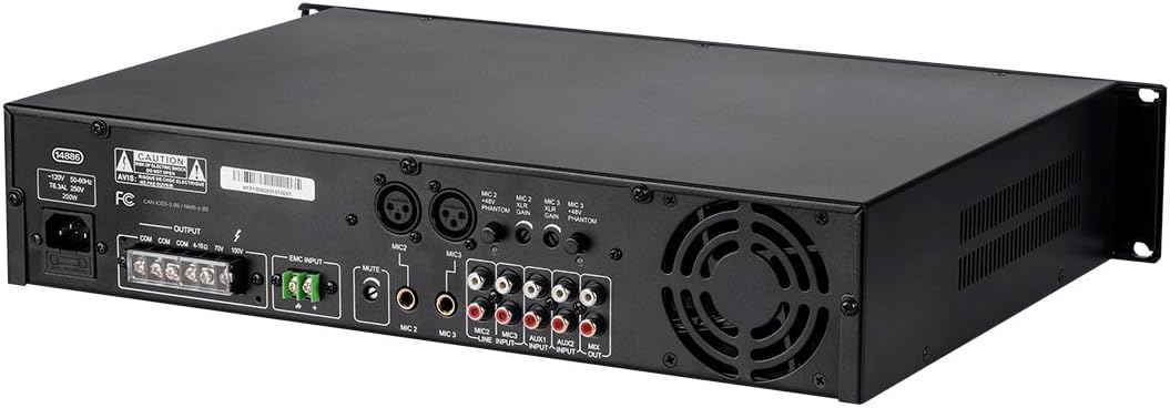 Monoprice 14886 Commercial Audio 120W Mixer Amplifier