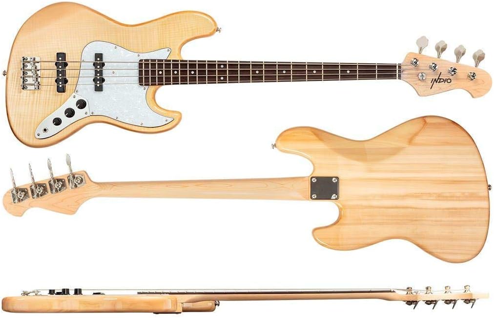 Monoprice Jamm Flamed Maple Electric Bass Guitar