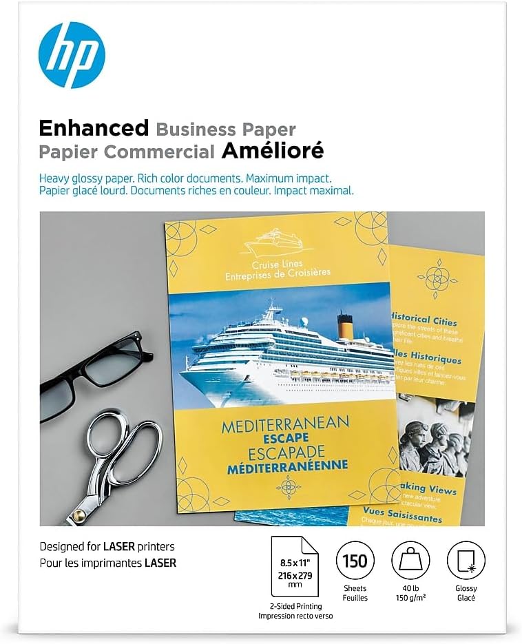 HP Q6611A Color Laser Brochure Paper, White