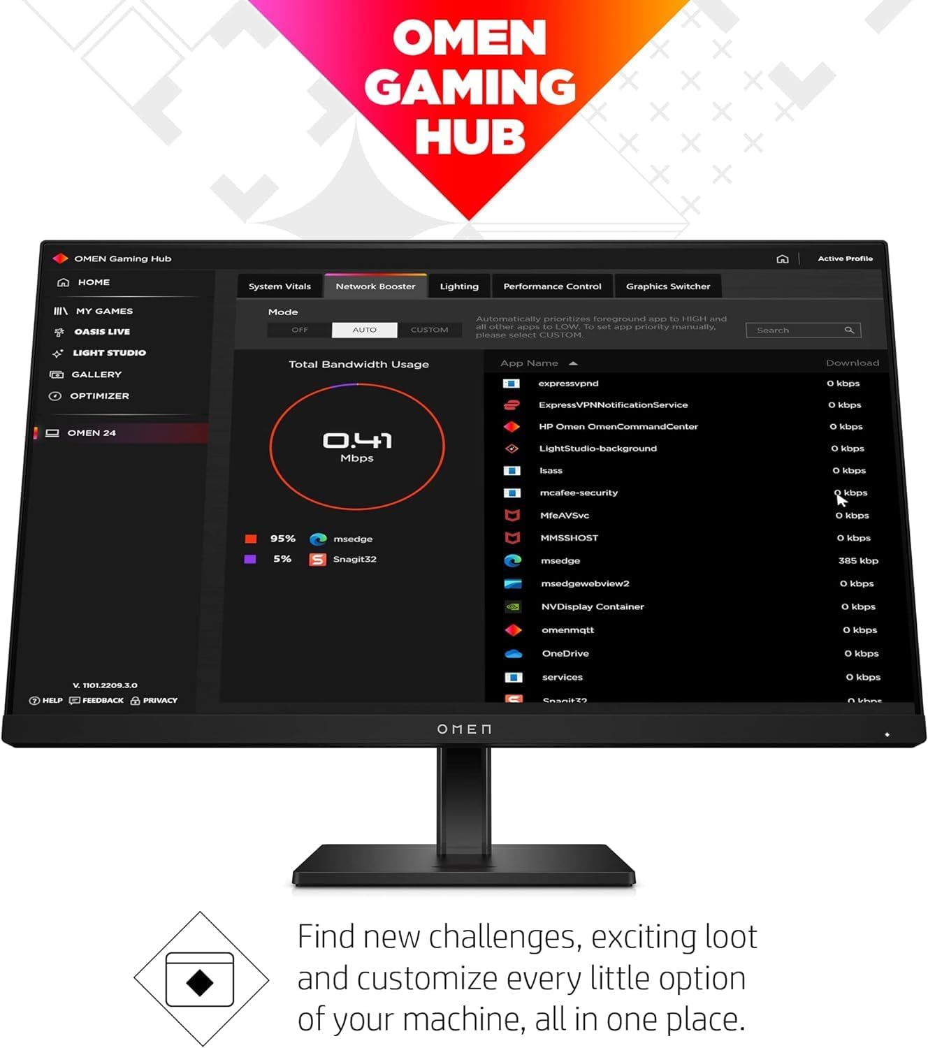 HP 780D9AA#ABA OMEN 24" 165Hz Gaming Monitor (Renewed)