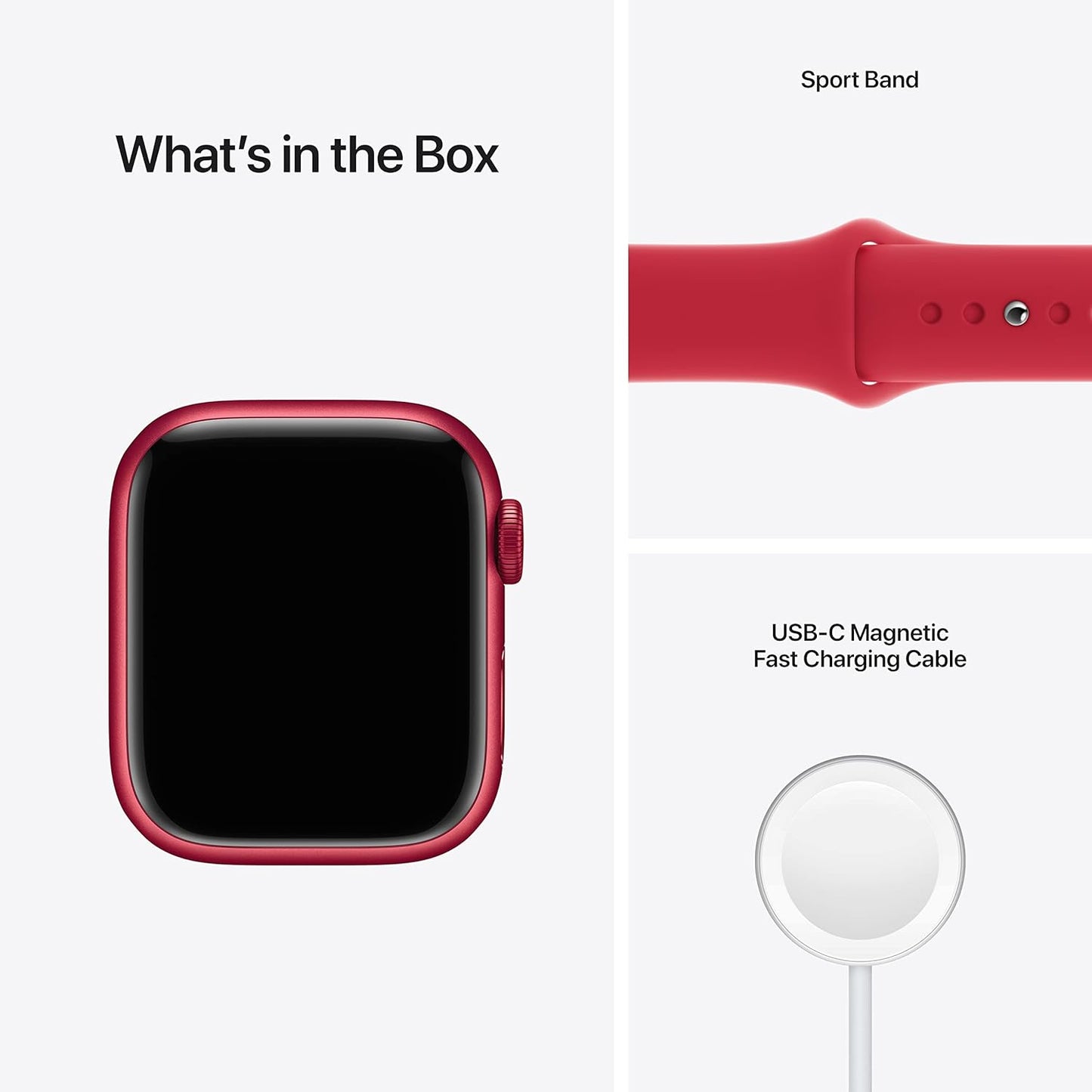 Apple Watch Series 7 - GPS, 41mm Red Aluminum (Renewed)