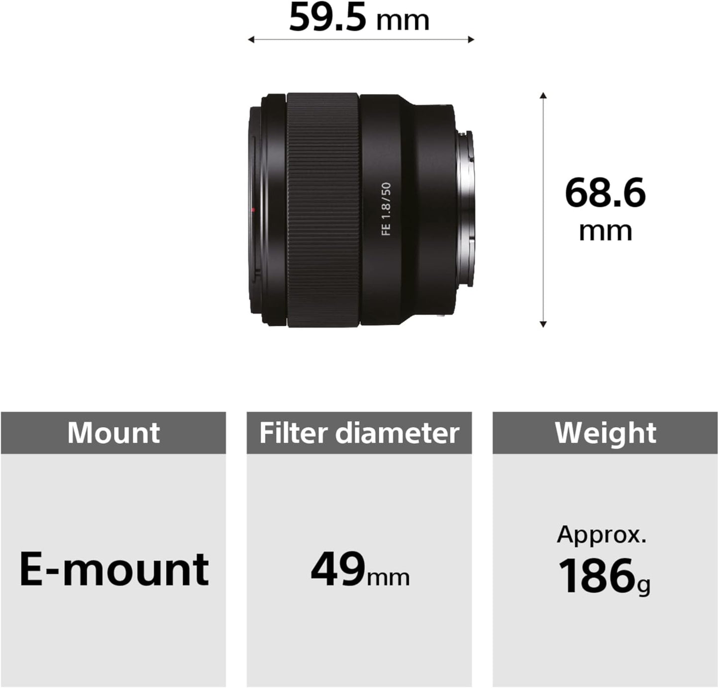 Sony SEL50F18F FE 50mm F1.8 Standard Prime Lens
