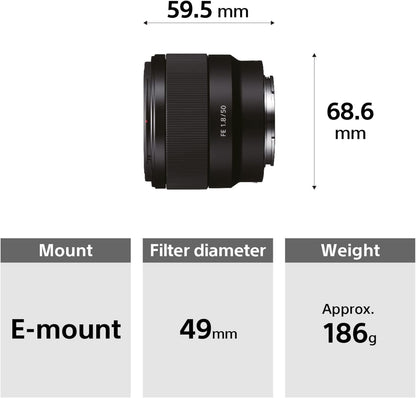 Sony SEL50F18F FE 50mm F1.8 Standard Prime Lens