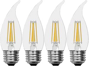 GE Lighting 13173 LED Dimmable Soft White Bent Tip Bulb 4-Pack