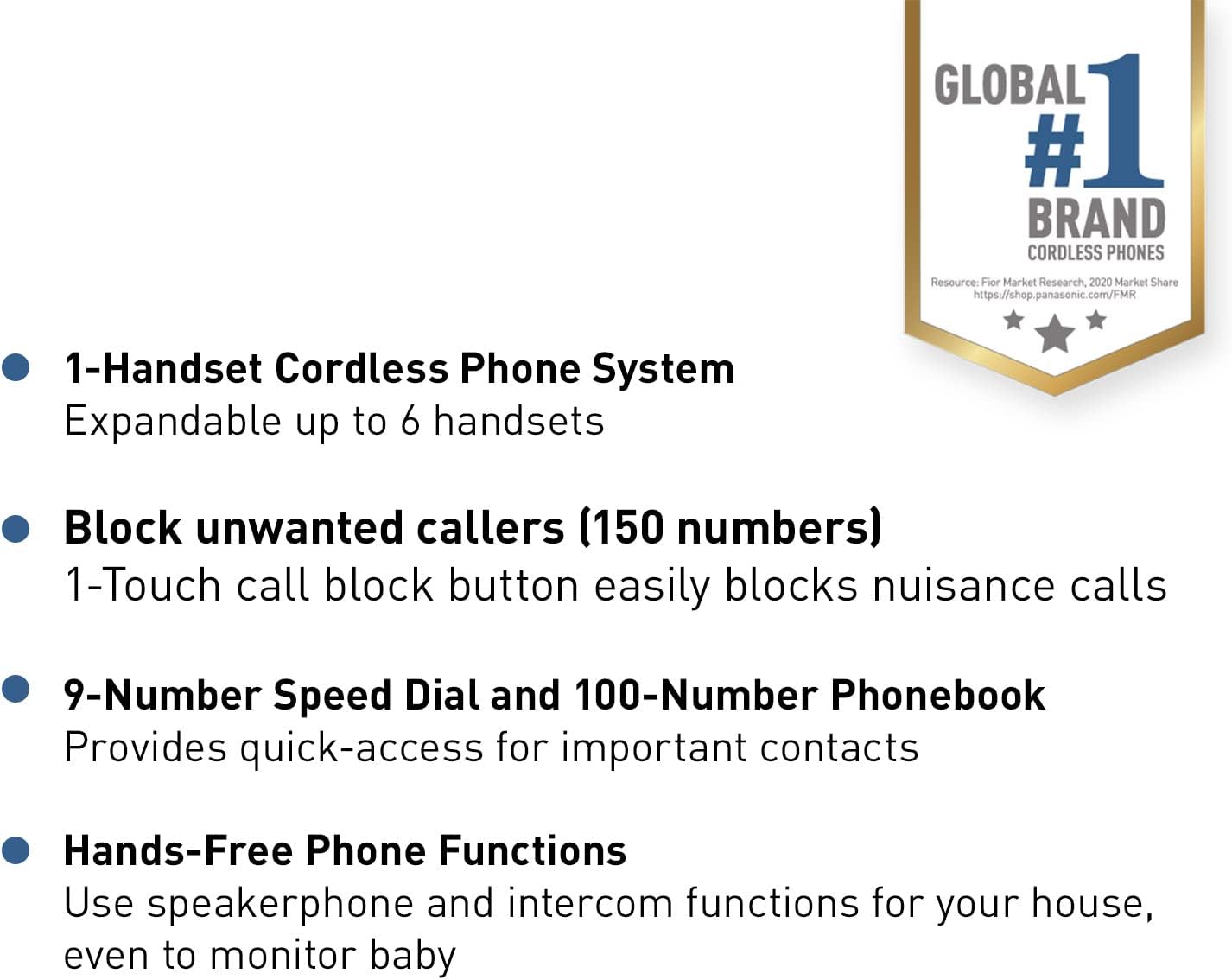 Panasonic KX-TGD610B Cordless Phone System with Call Blocking